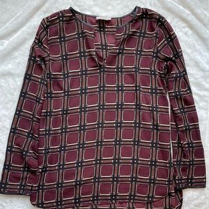 Loft long sleeve blouse. Burgundy. Size Small. Gently used.